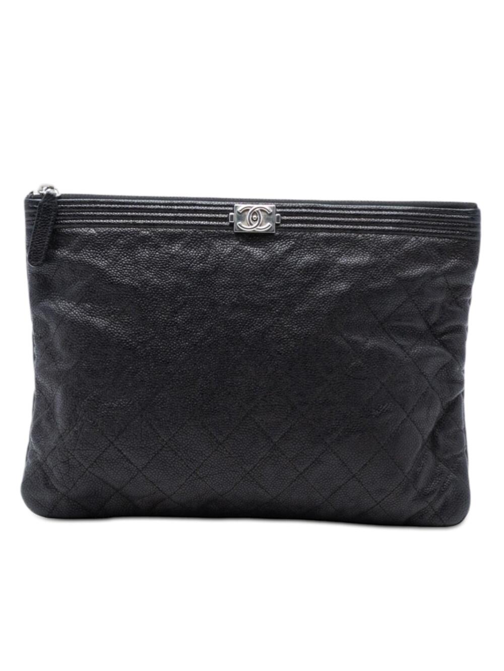 Chanel Boy O Case Clutch Quilted Caviar #376470C88B